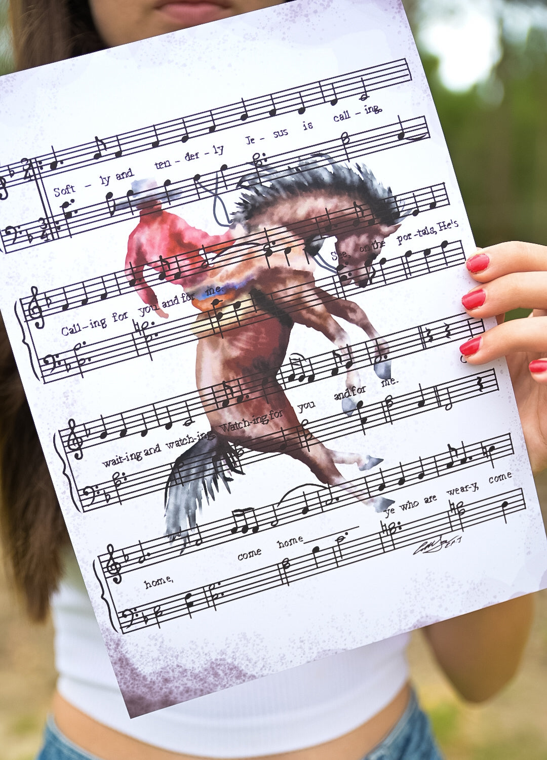 Softly and Tenderly Hymn Print