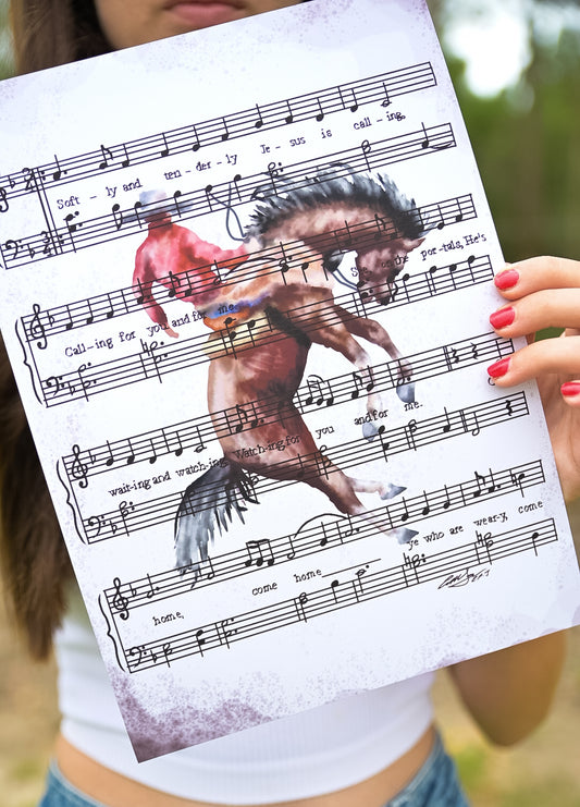 Softly and Tenderly Hymn Print