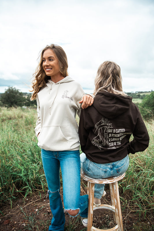 Proverbs 31:25 Sand Hoodie