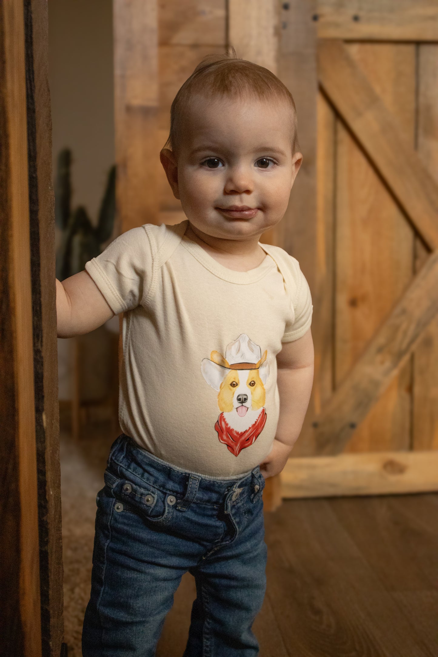 Howdy Peaches Baby Onesuit