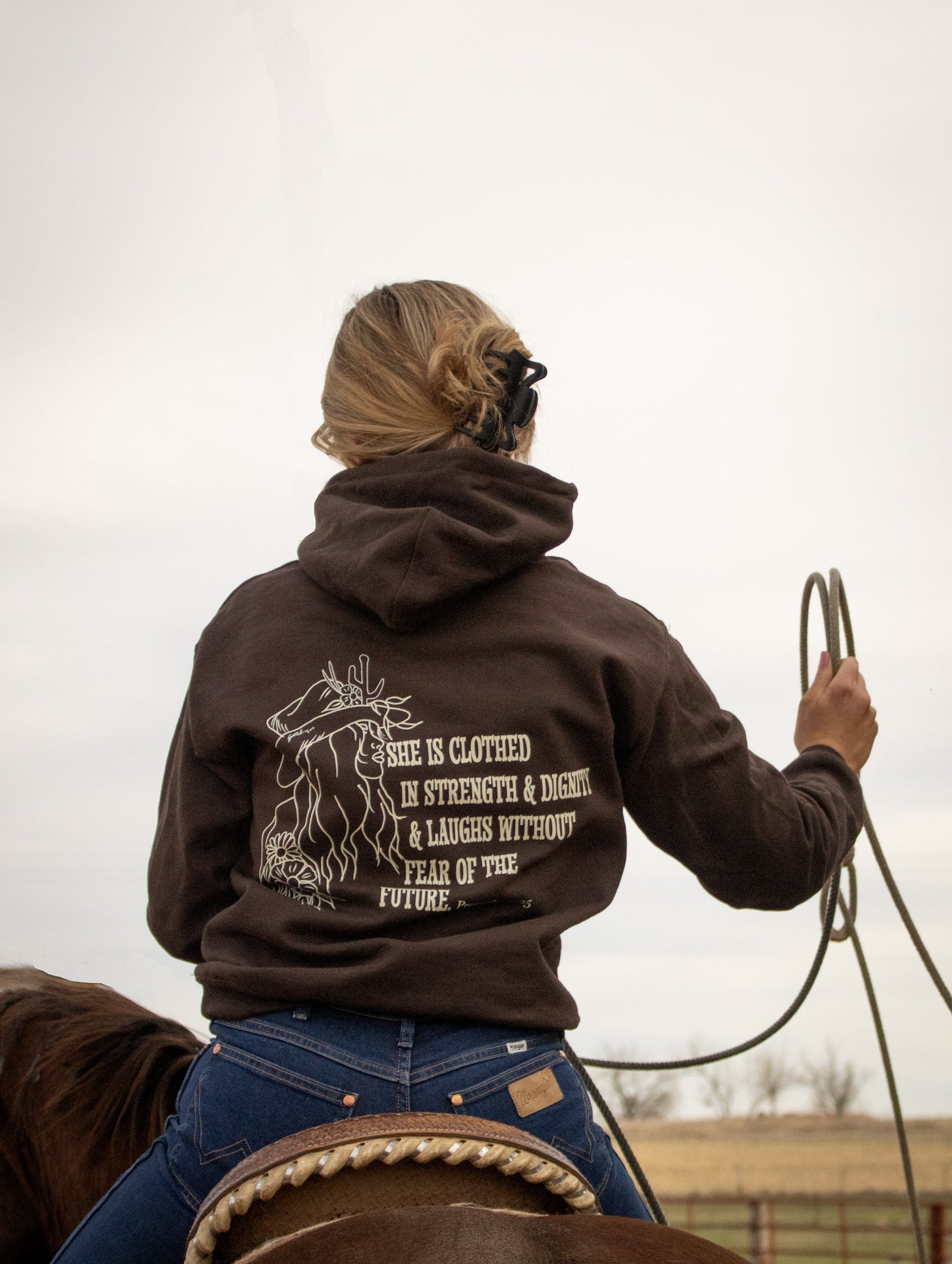 Proverbs 31:25 Chocolate Hoodie