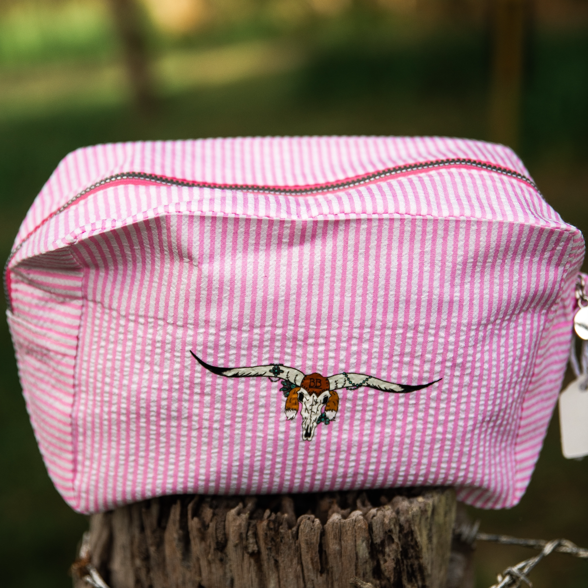 Longhorn Makeup Bag- Pink