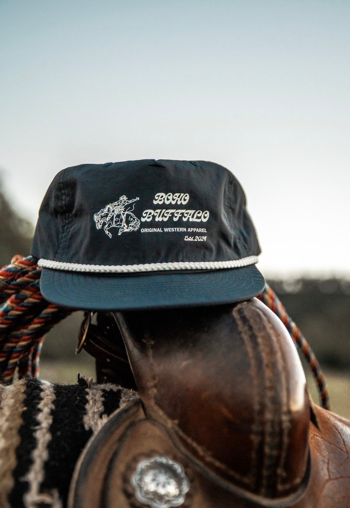 Boho Buffalo Navy Cap